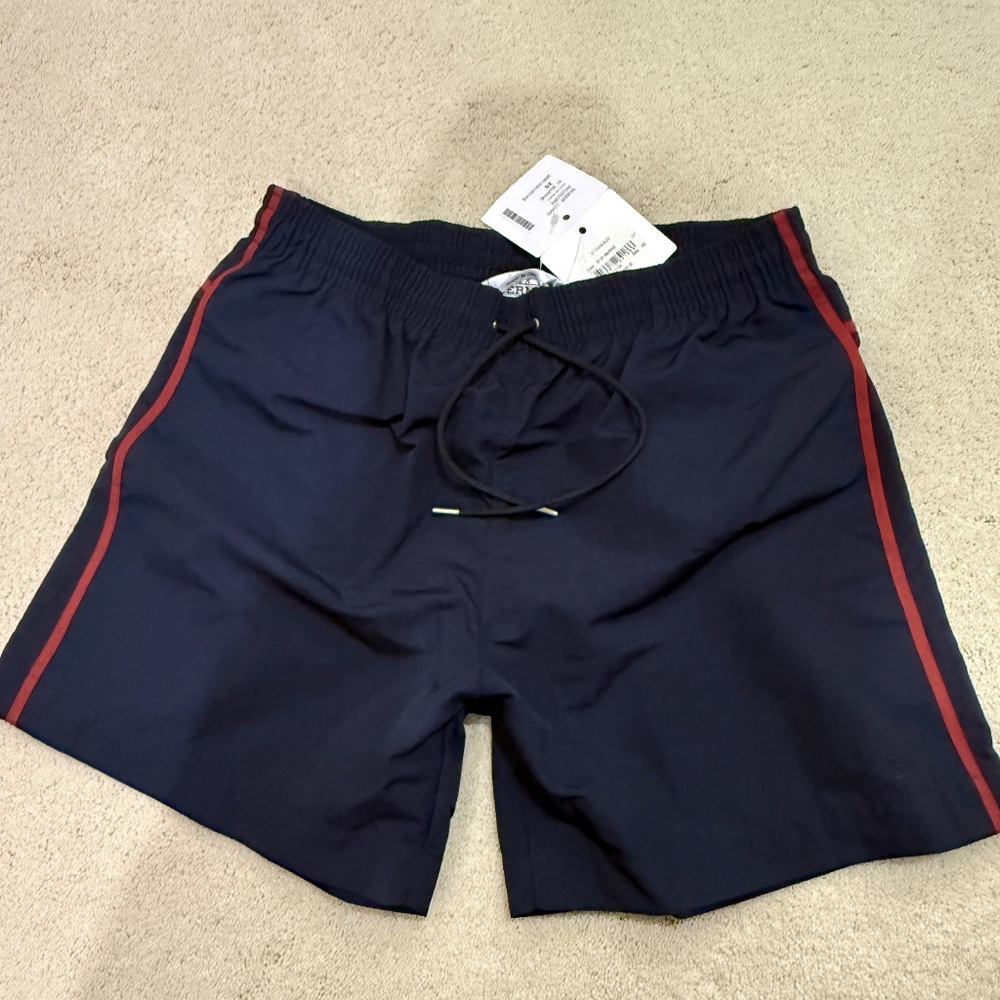 NWT - Hermes Mens Blue w/Red XS Swim Suit